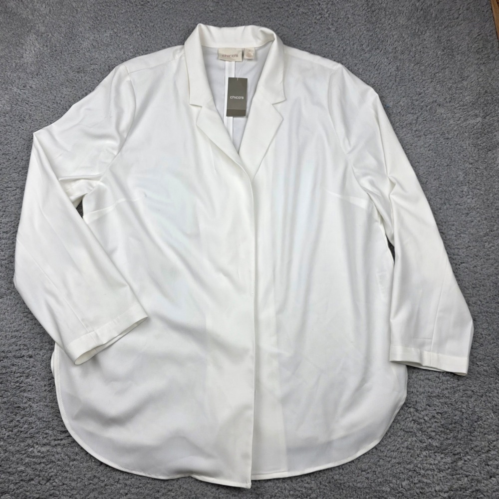 Chico's Women's Blazer Jacket Size 3 New With‎ Tags Spytail Solid Antique White
